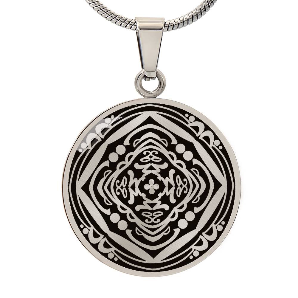 Wordala Word Mandala Necklace "WARRIOR"