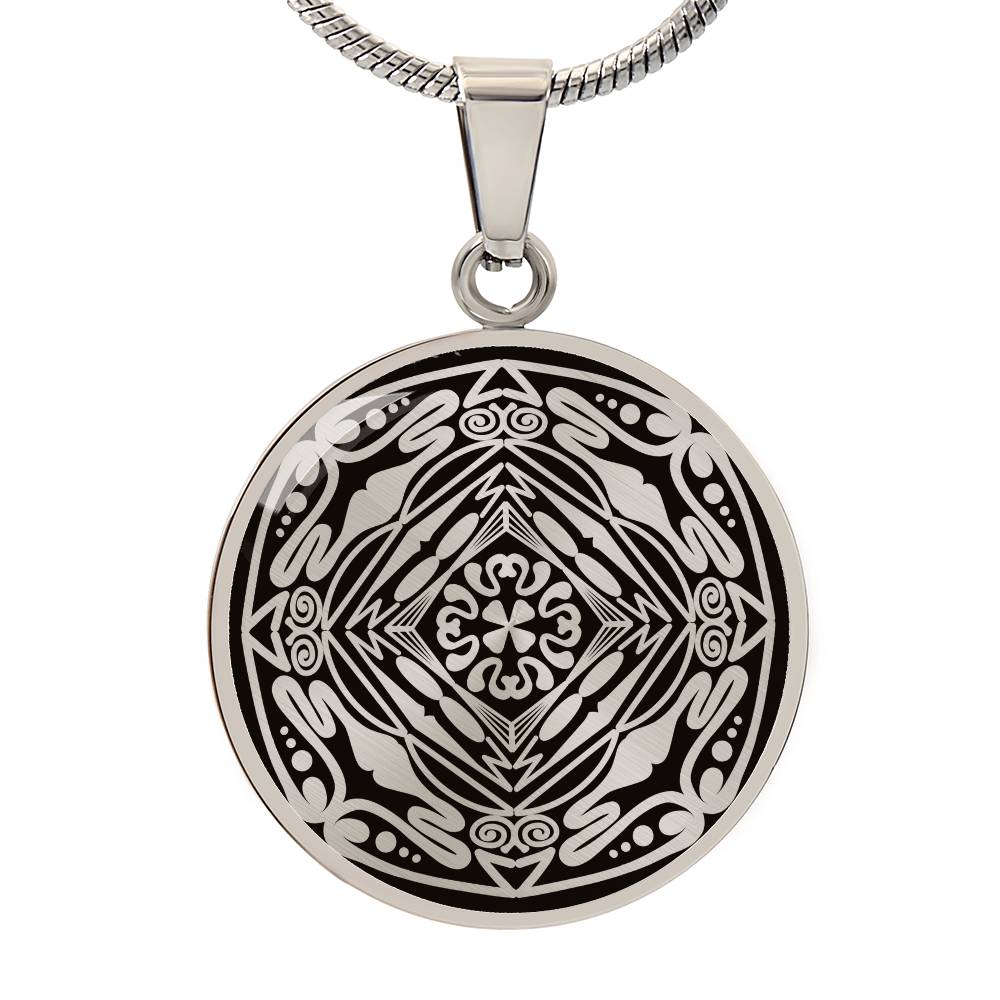 Wordala Word Mandala Necklace "SLOWDOWN"