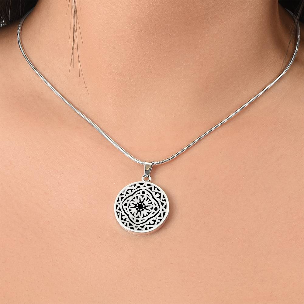 Wordala Word Mandala Necklace "SAFE"