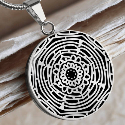 Wordala Word Mandala Necklace "BREATHE" 001