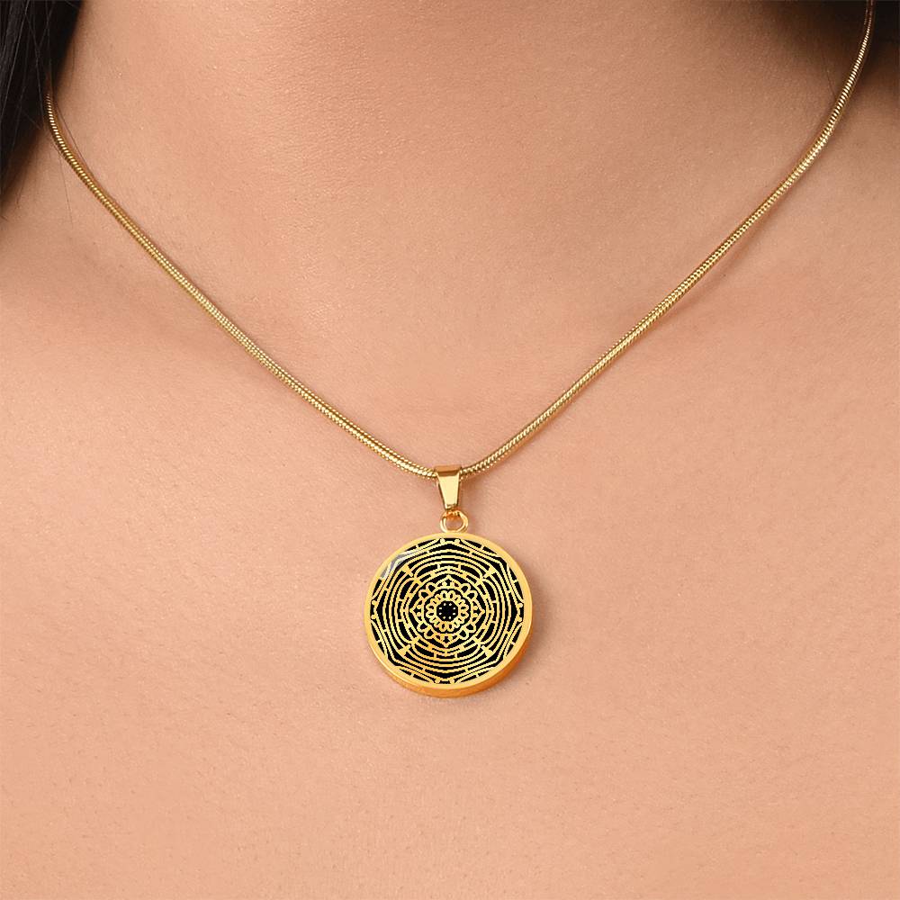 Wordala Word Mandala Necklace "BREATHE" 001