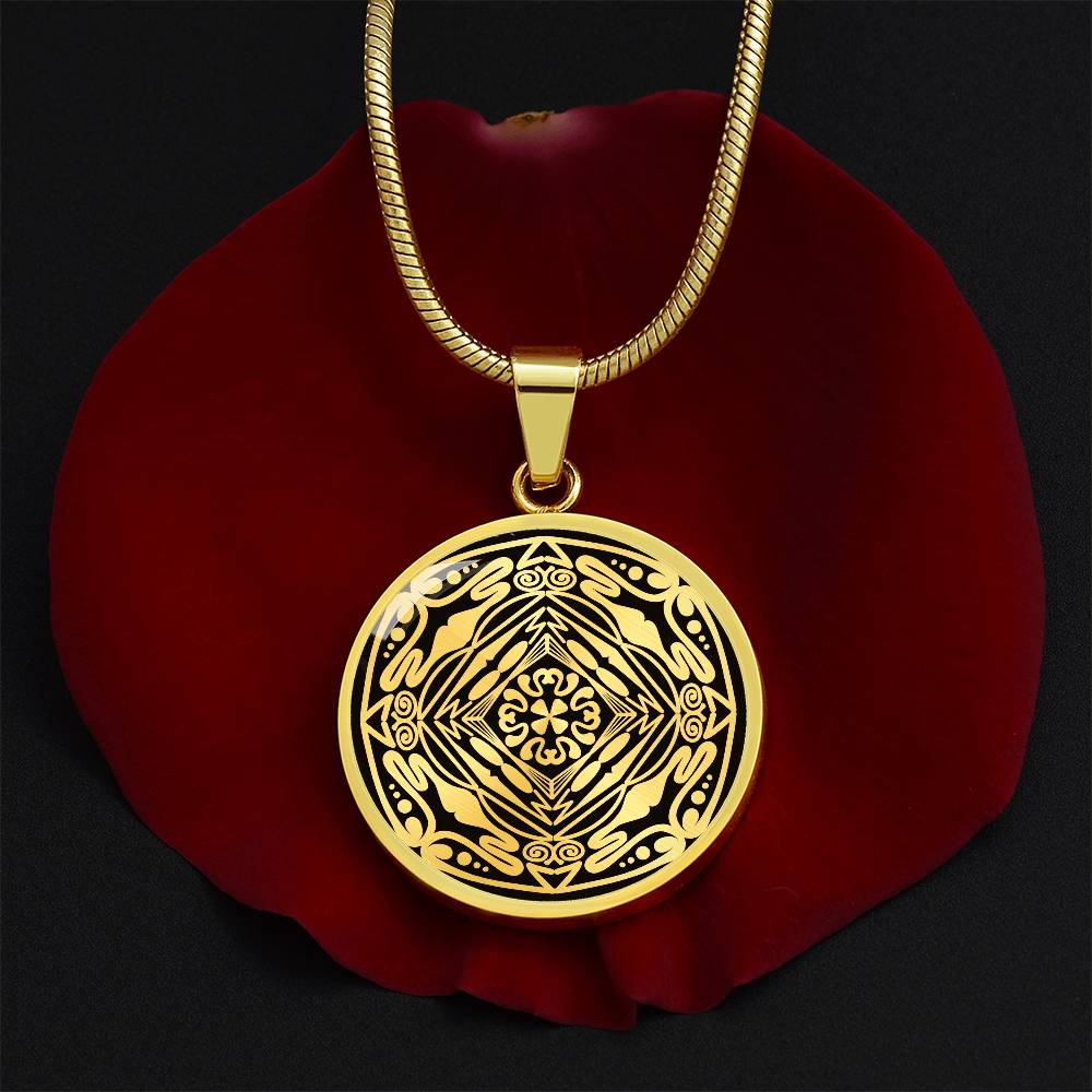 Wordala Word Mandala Necklace "SLOWDOWN"