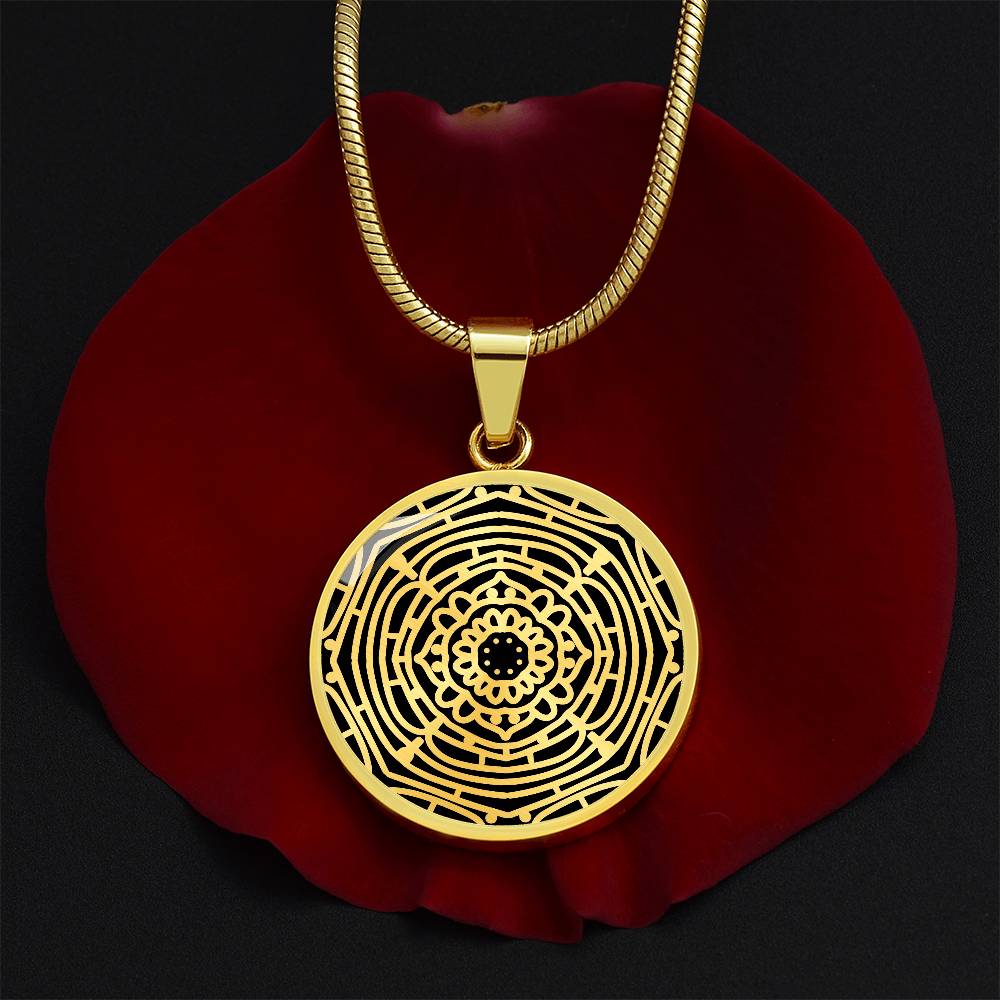 Wordala Word Mandala Necklace "BREATHE" 001