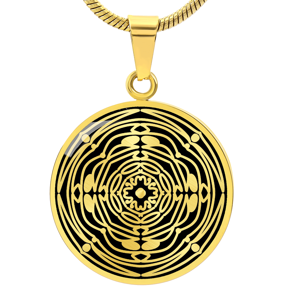 Wordala Word Mandala Necklace "SLOW DOWN" 002