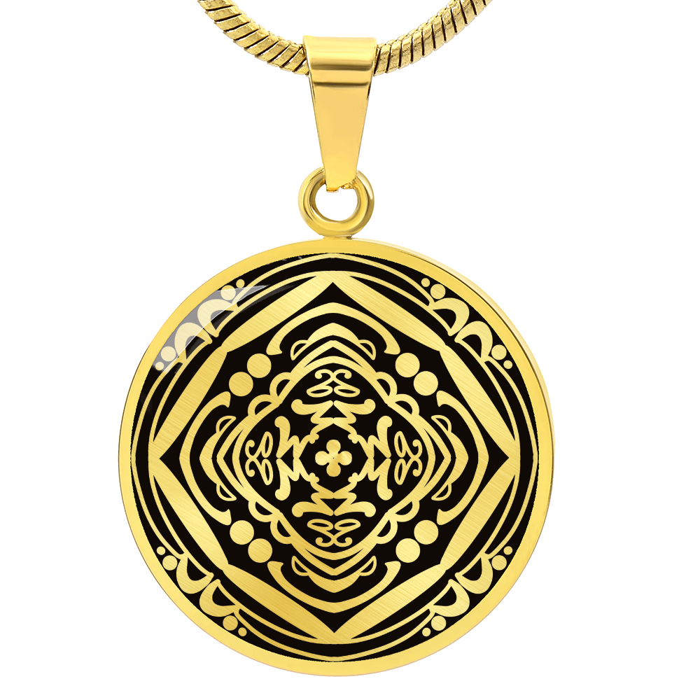 Wordala Word Mandala Necklace "WARRIOR"