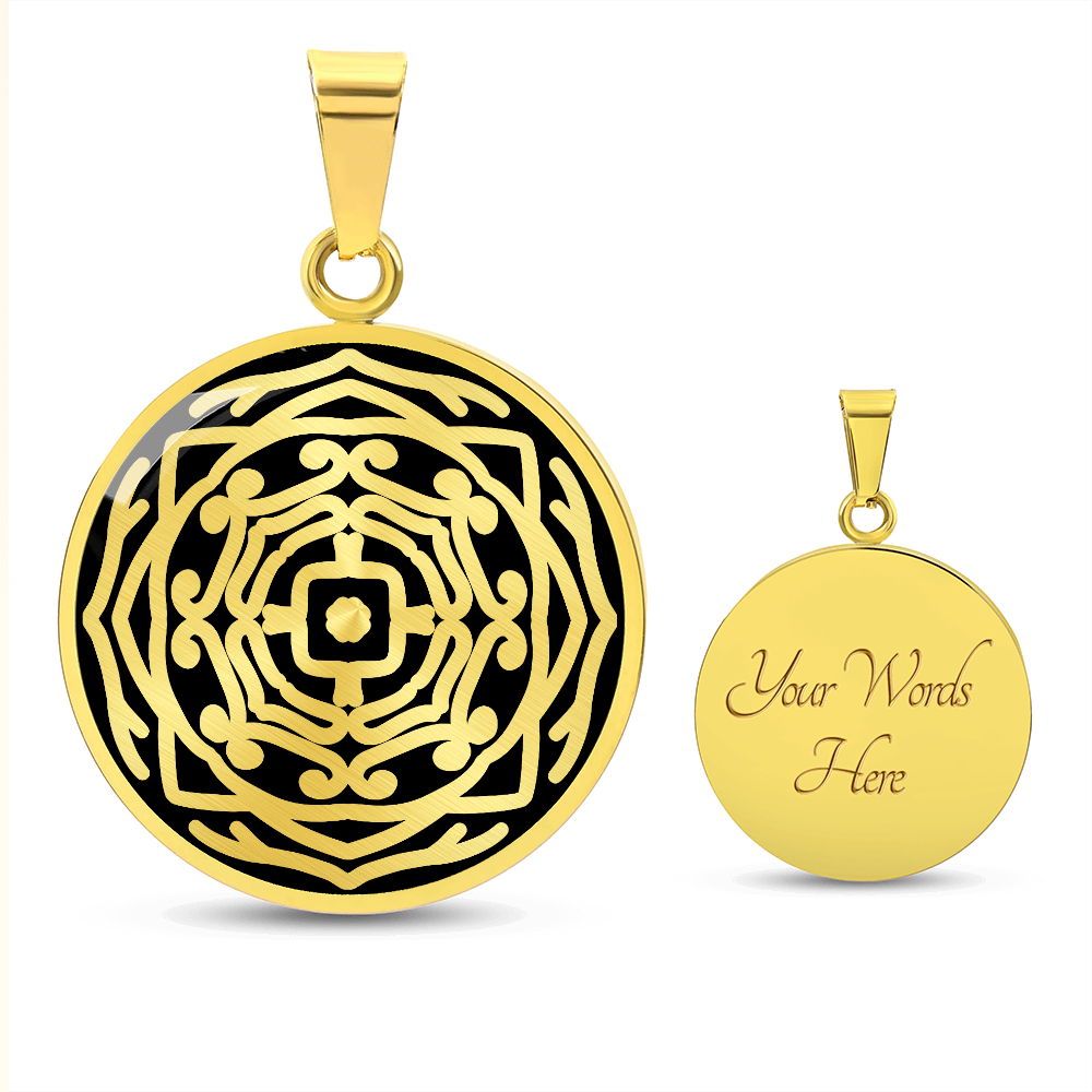 Wordala Word Mandala Necklace "LUCKY"