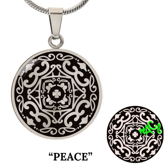 Wordala Word Mandala Necklace "PEACE"